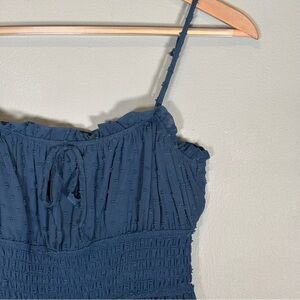 Altar’d State Milkmaid-Style Mini Dress-Indigo Navy Blue-Women Size Small